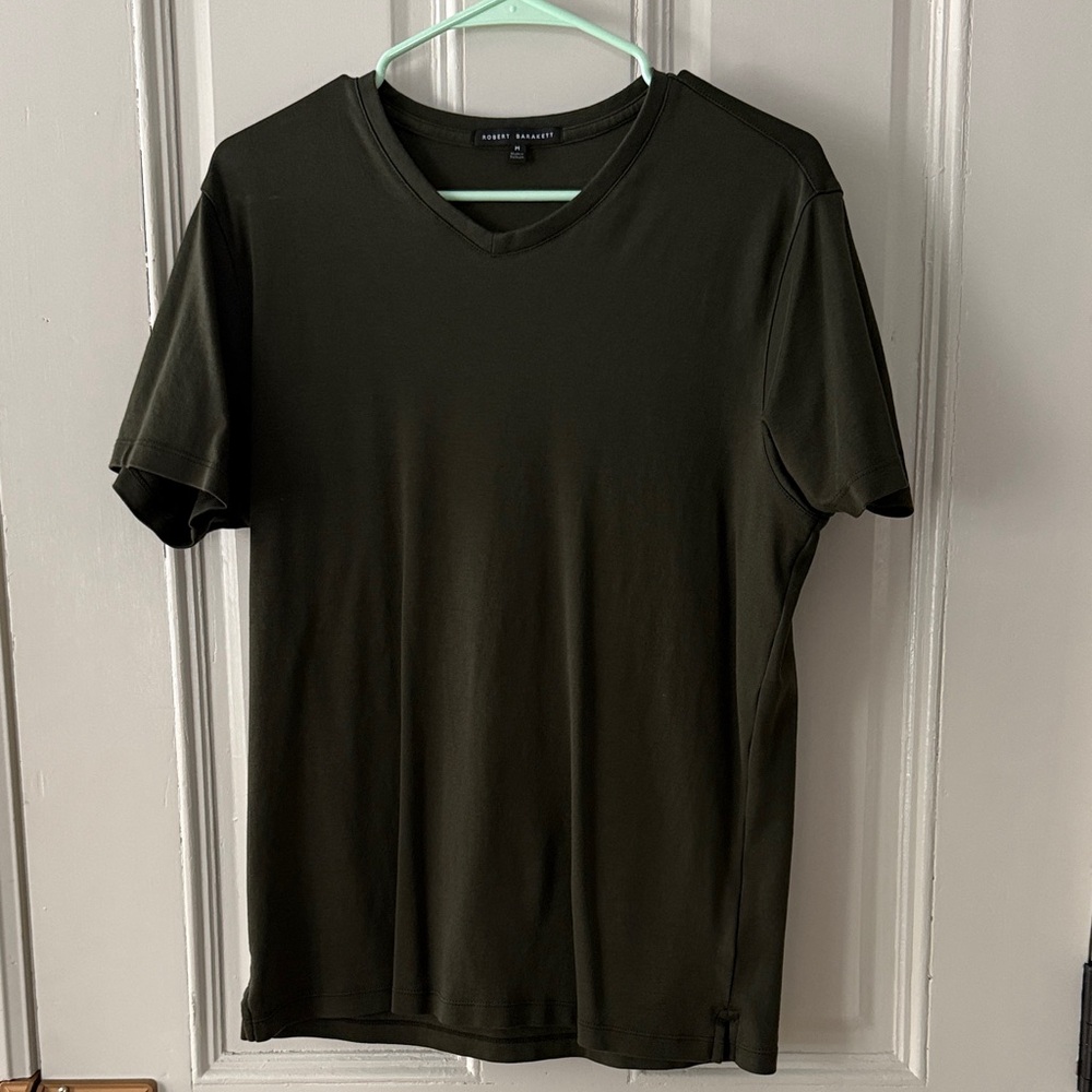 Robert Barakett Men's Dark Green V-Neck Tee